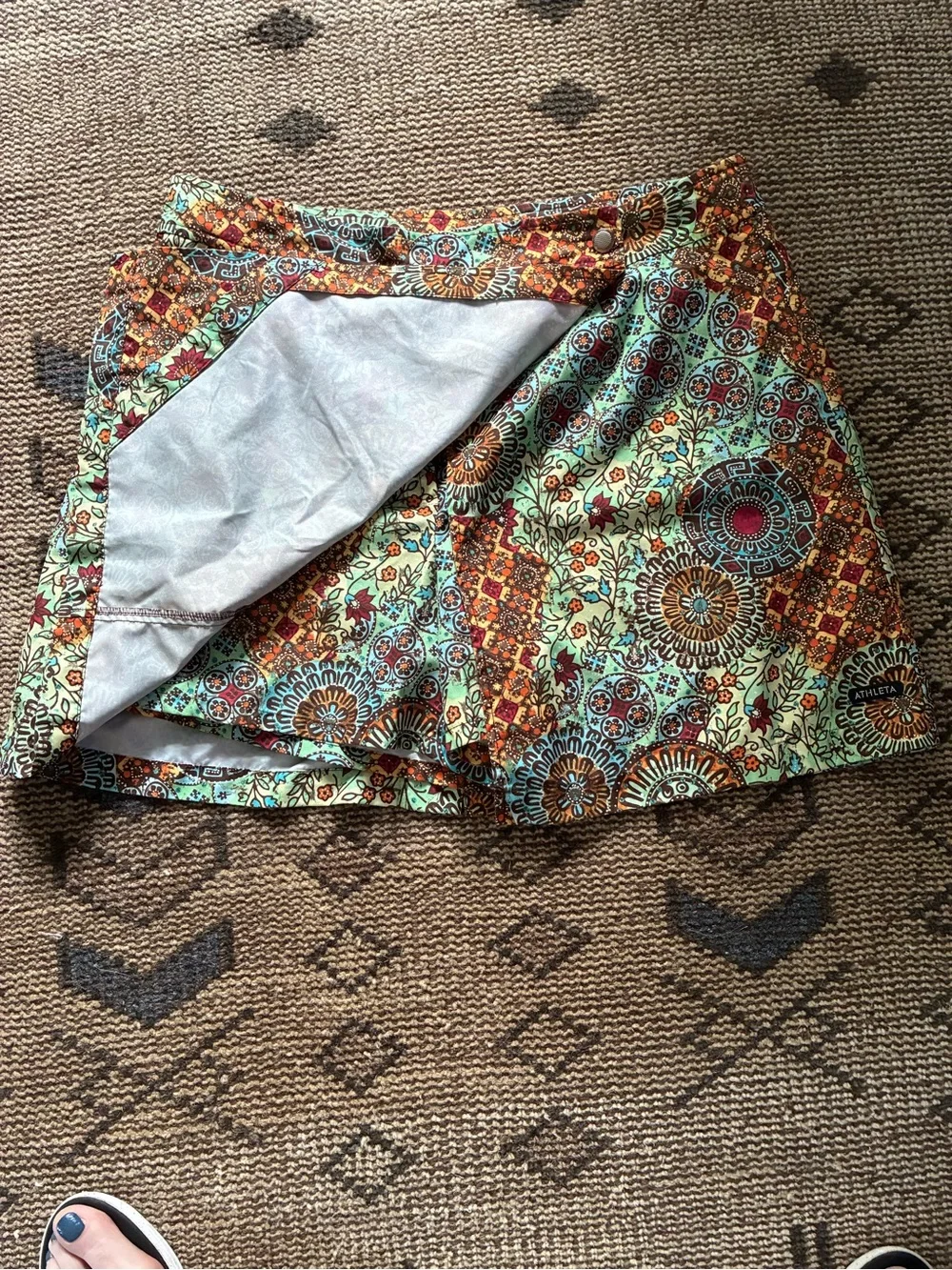 Athleta Mint Green Medallion Print Mini Skort